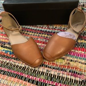 Never been worn brown leather flats